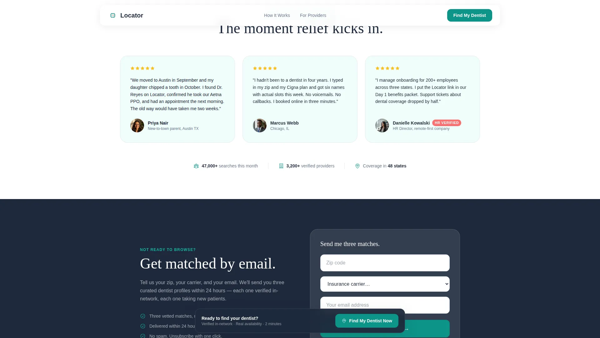 Dentist Directory & Insurance-Aware Provider Finder Website Template