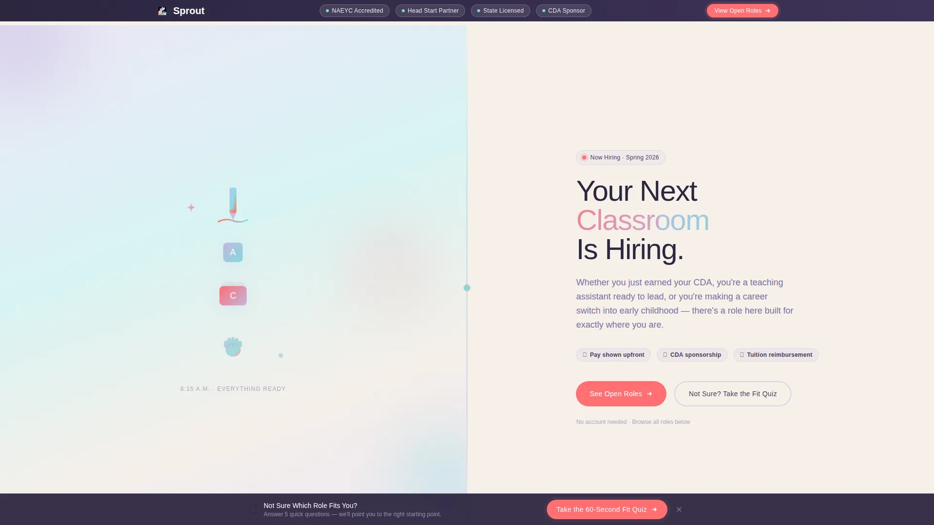 Preschool Careers Landing Page Template
