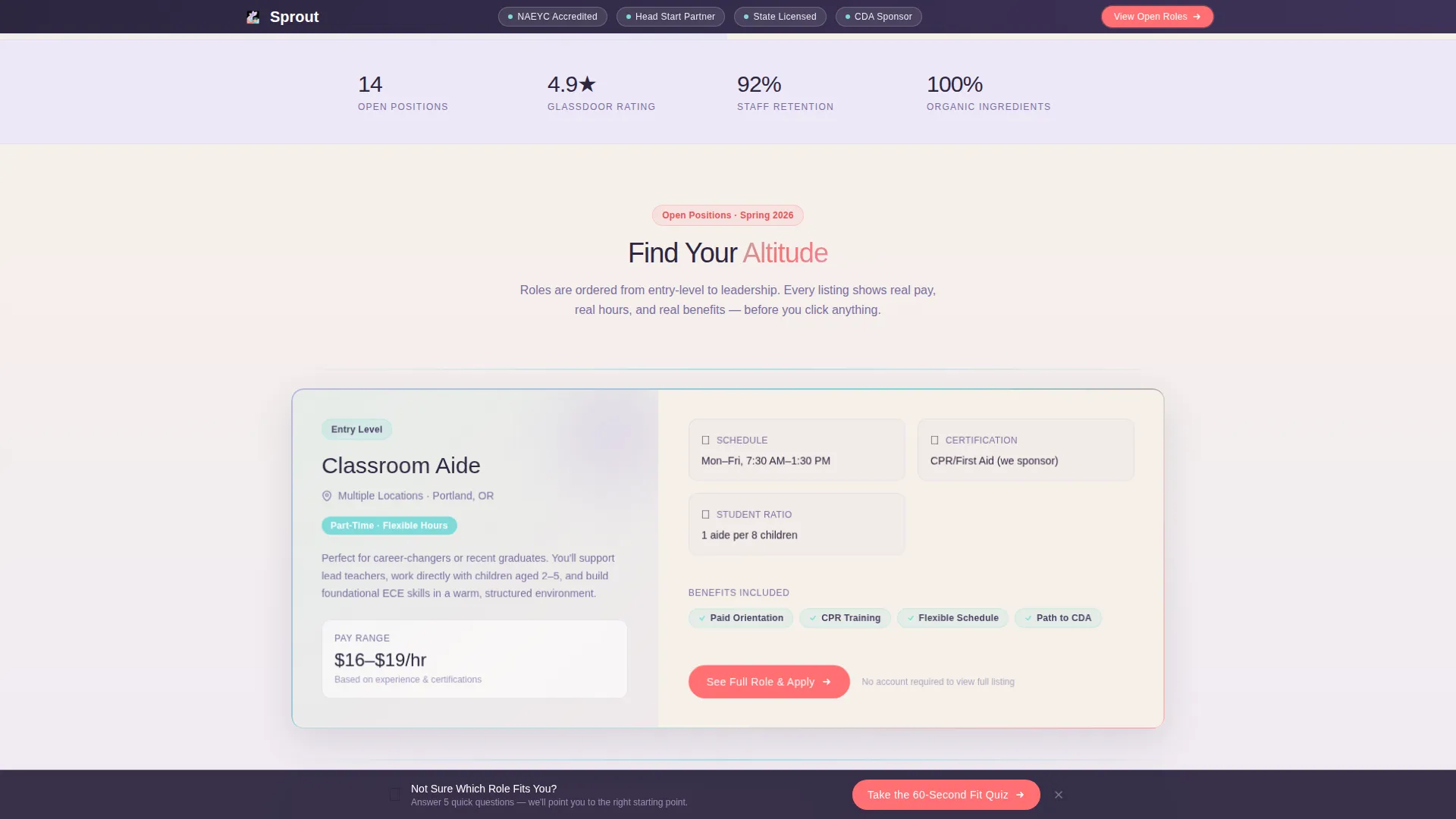 Preschool Careers Landing Page Template