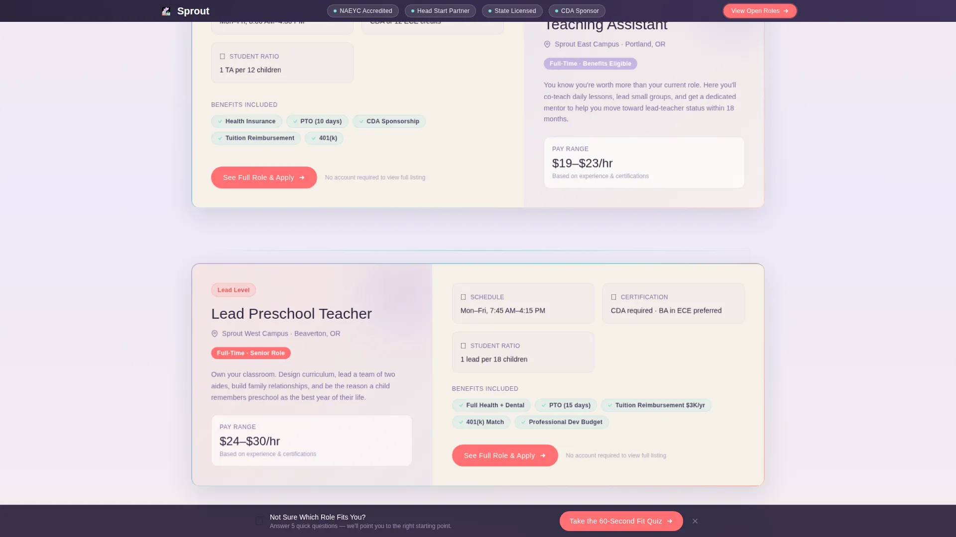 Preschool Careers Landing Page Template