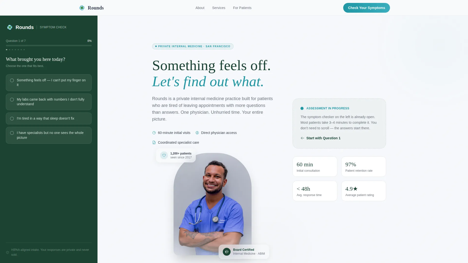 Internal Medicine Private Practice Website Template