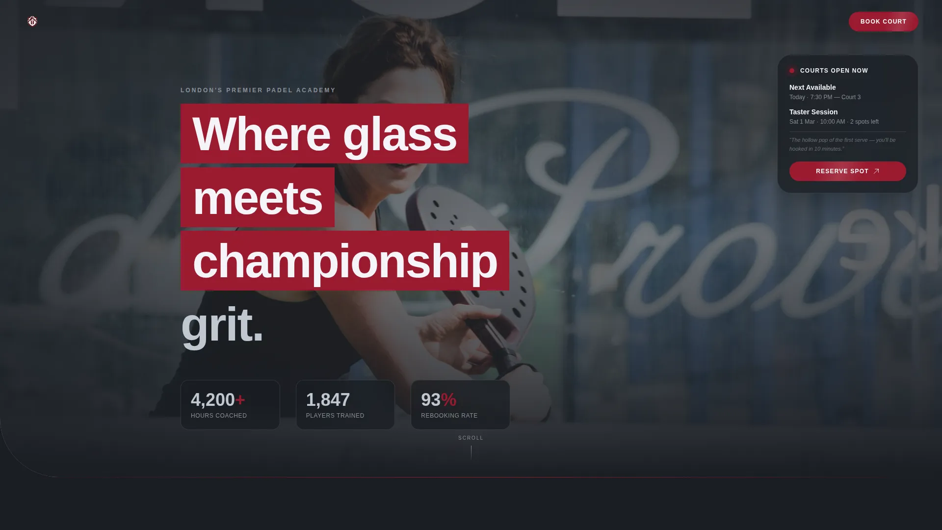 Padel Tennis Booking Website Template