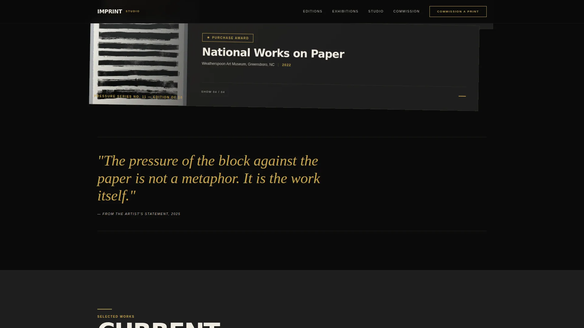 Printmaker Portfolio Professional Website Template