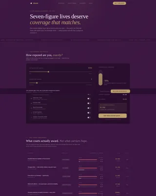 High Net Worth Individual Insurance Cost Calculator Website Template