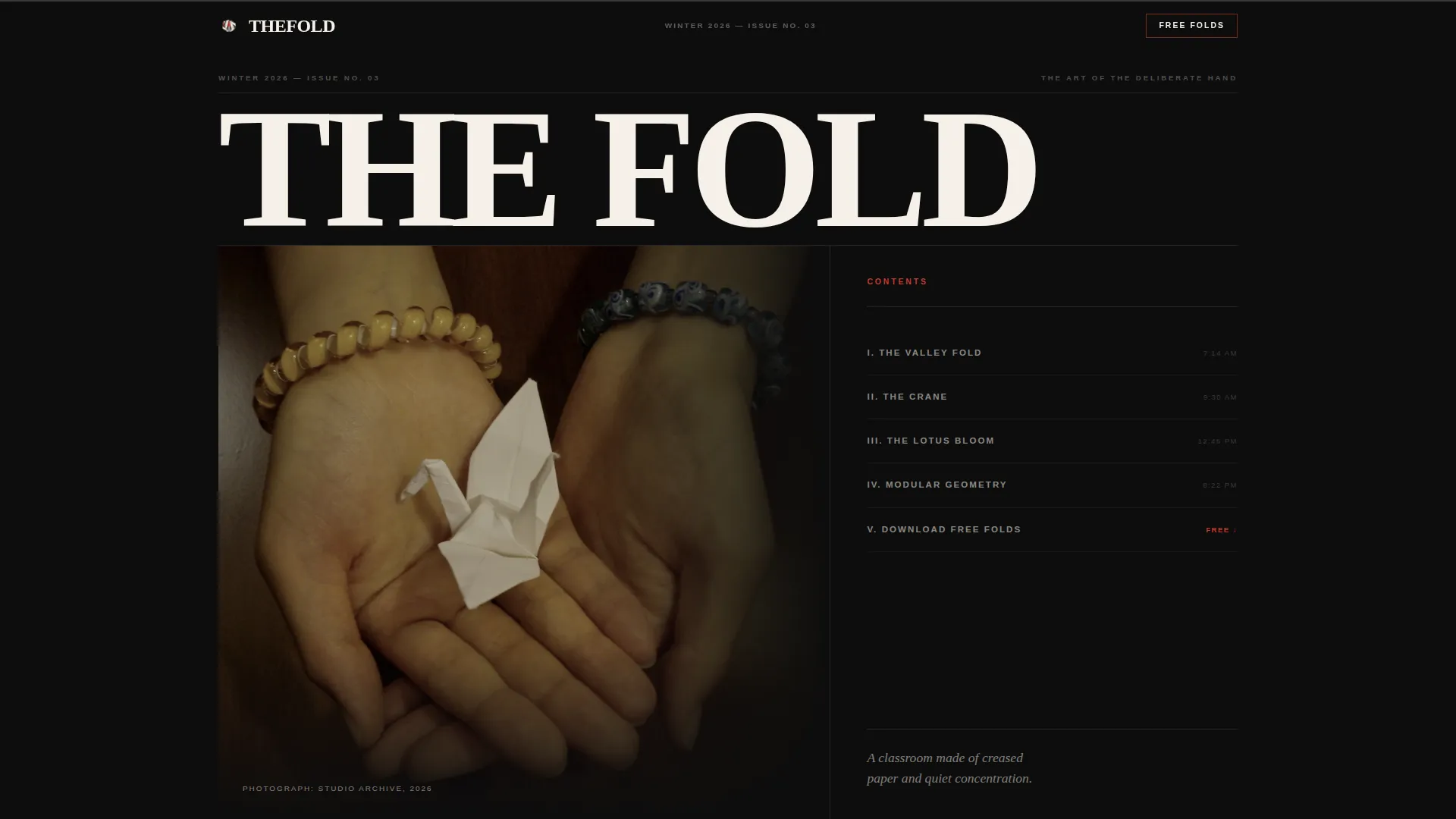 Cinematic Origami | Free Website Template | Rocket