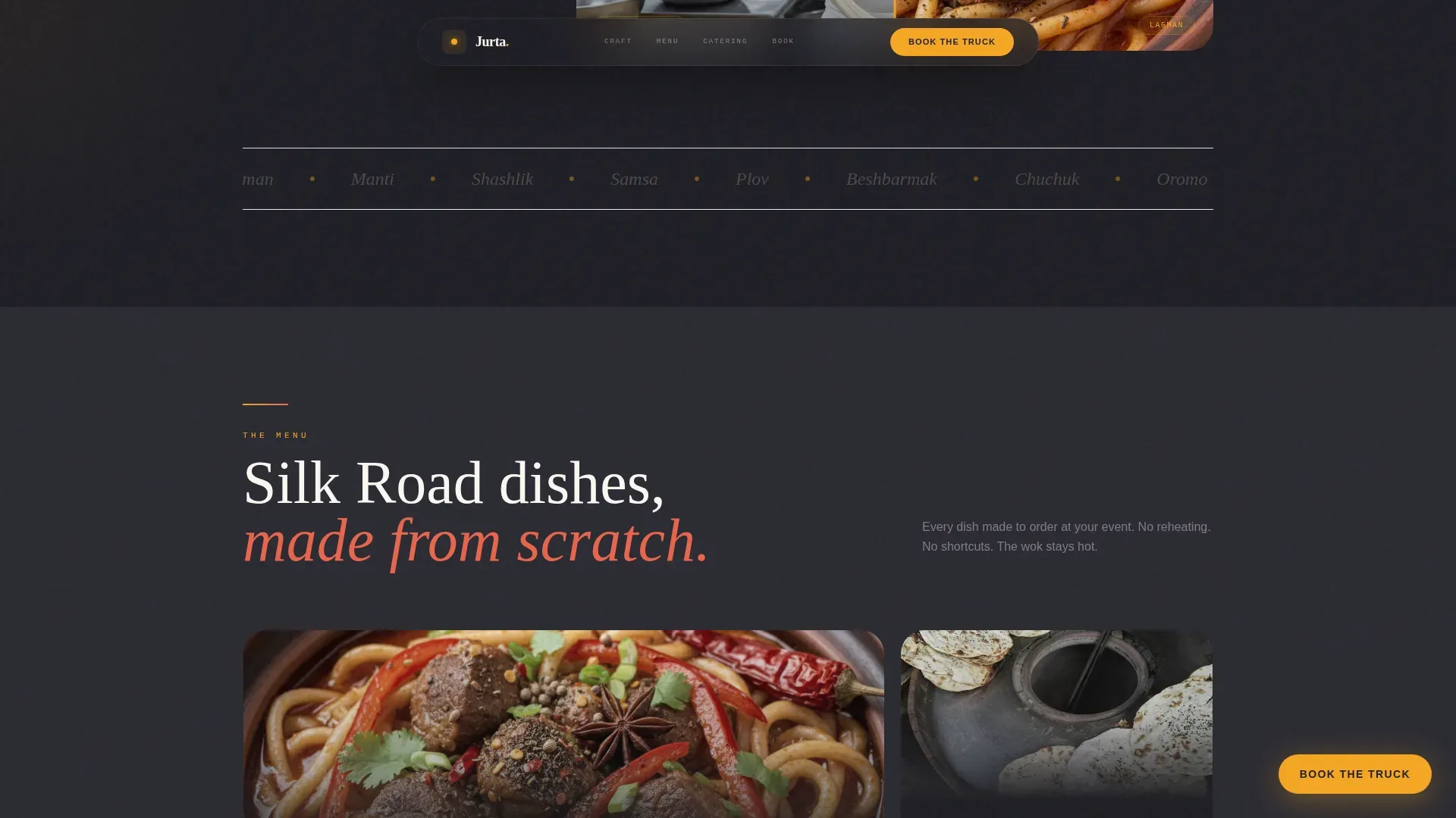 Premium Food Truck Landing Page Template