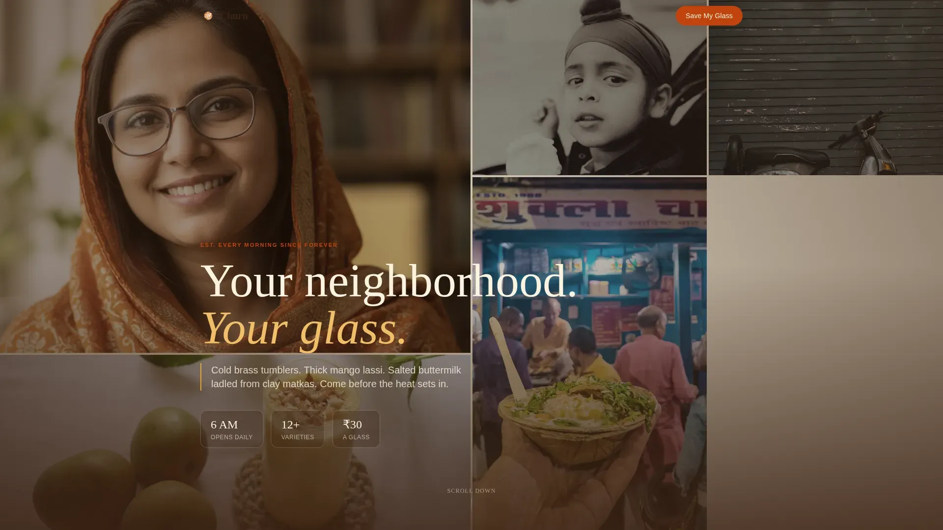 Lassi Shop Landing Page Template | Gallery + Event