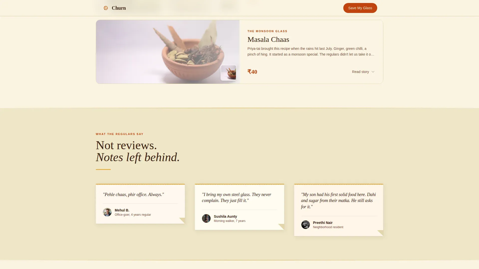 Lassi Shop Landing Page Template | Gallery + Event