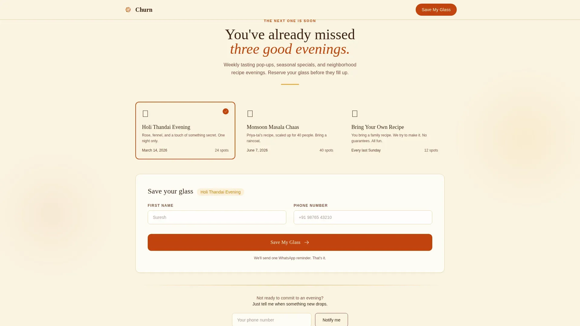Lassi Shop Landing Page Template | Gallery + Event