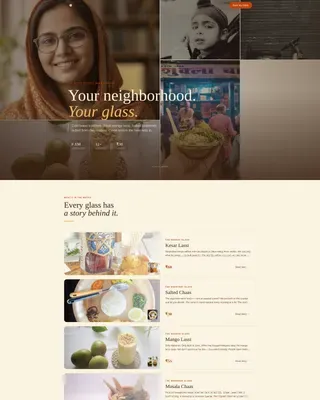 Lassi Shop Landing Page Template | Gallery + Event
