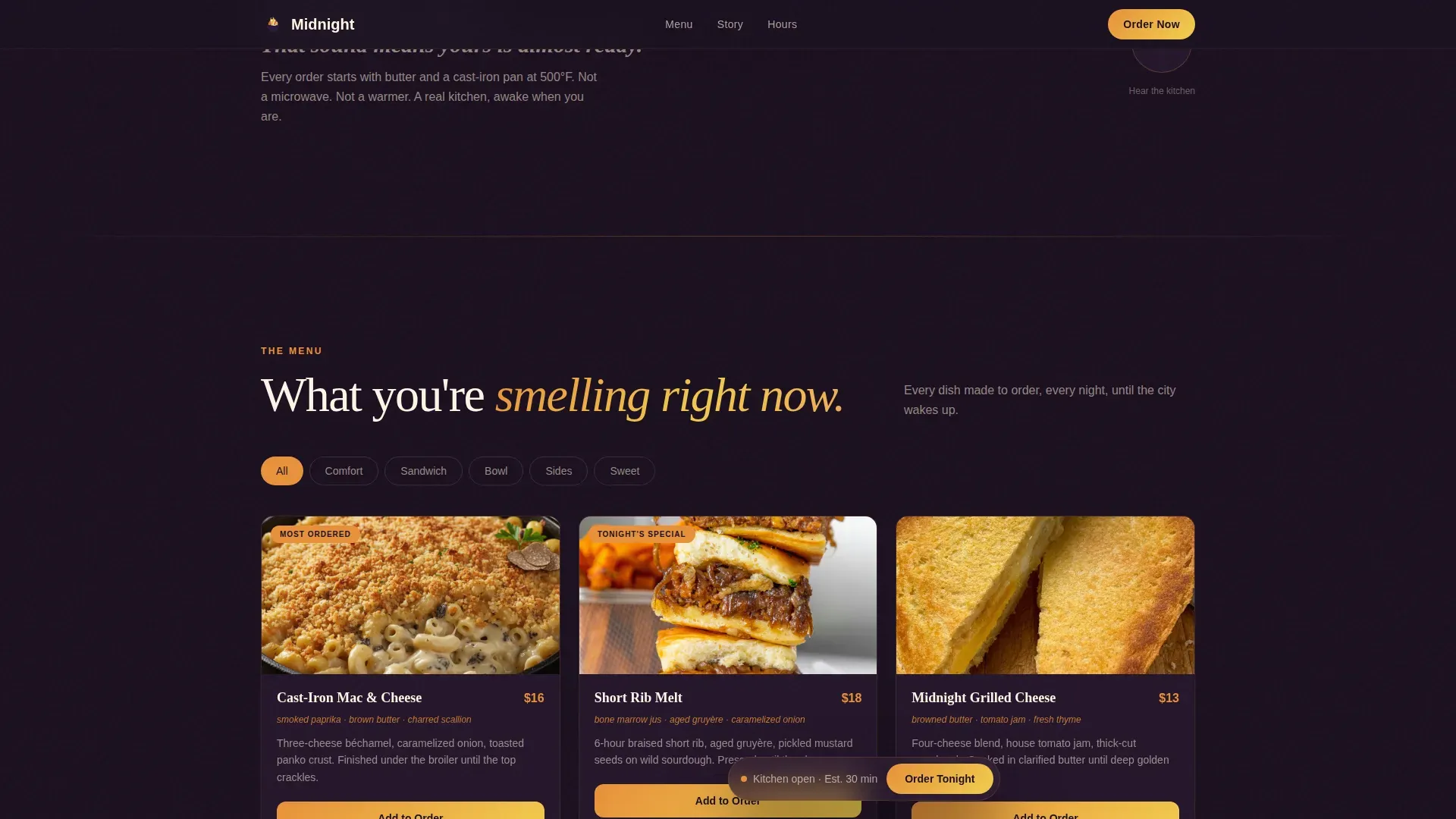 Elite Delivery Kitchen Landing Page Template