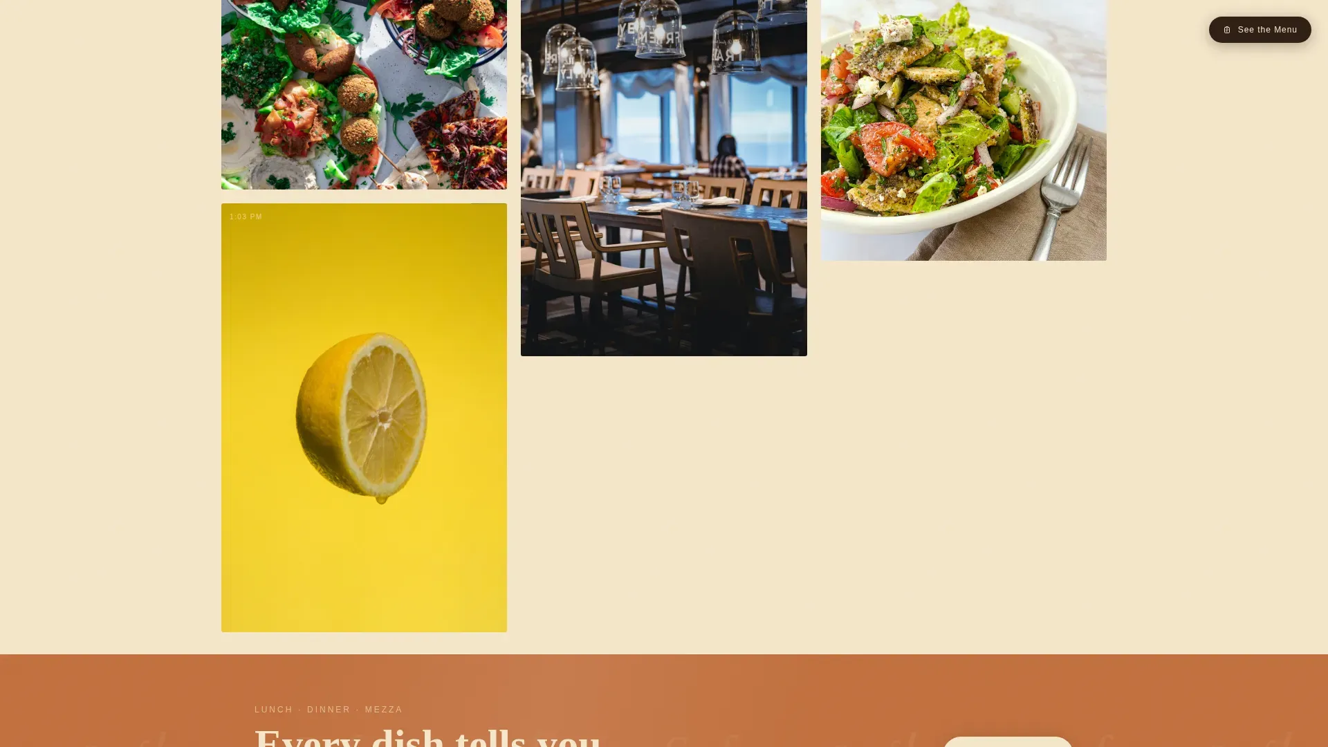 Middle Eastern Cuisine & Dining Specialist Blog Website Template