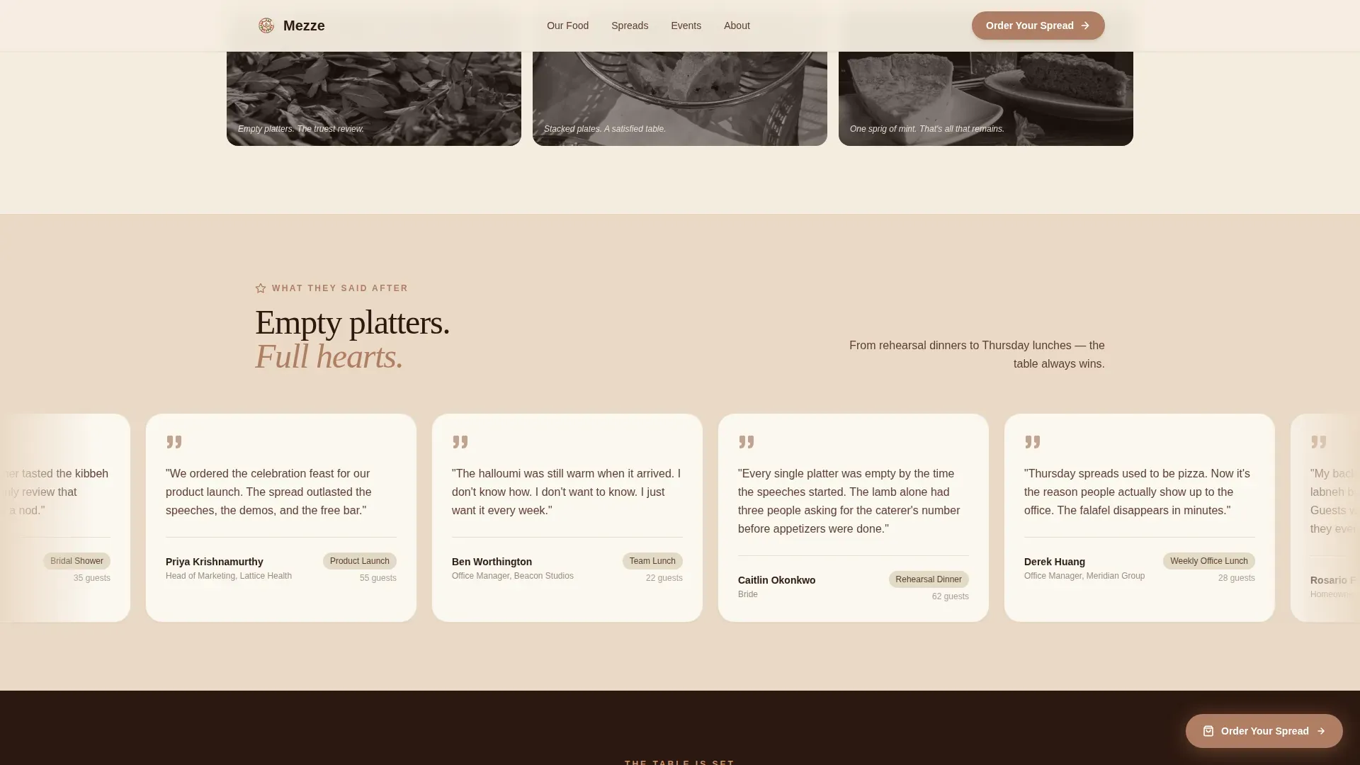 Middle Eastern Cuisine & Dining Local Booking Website Template