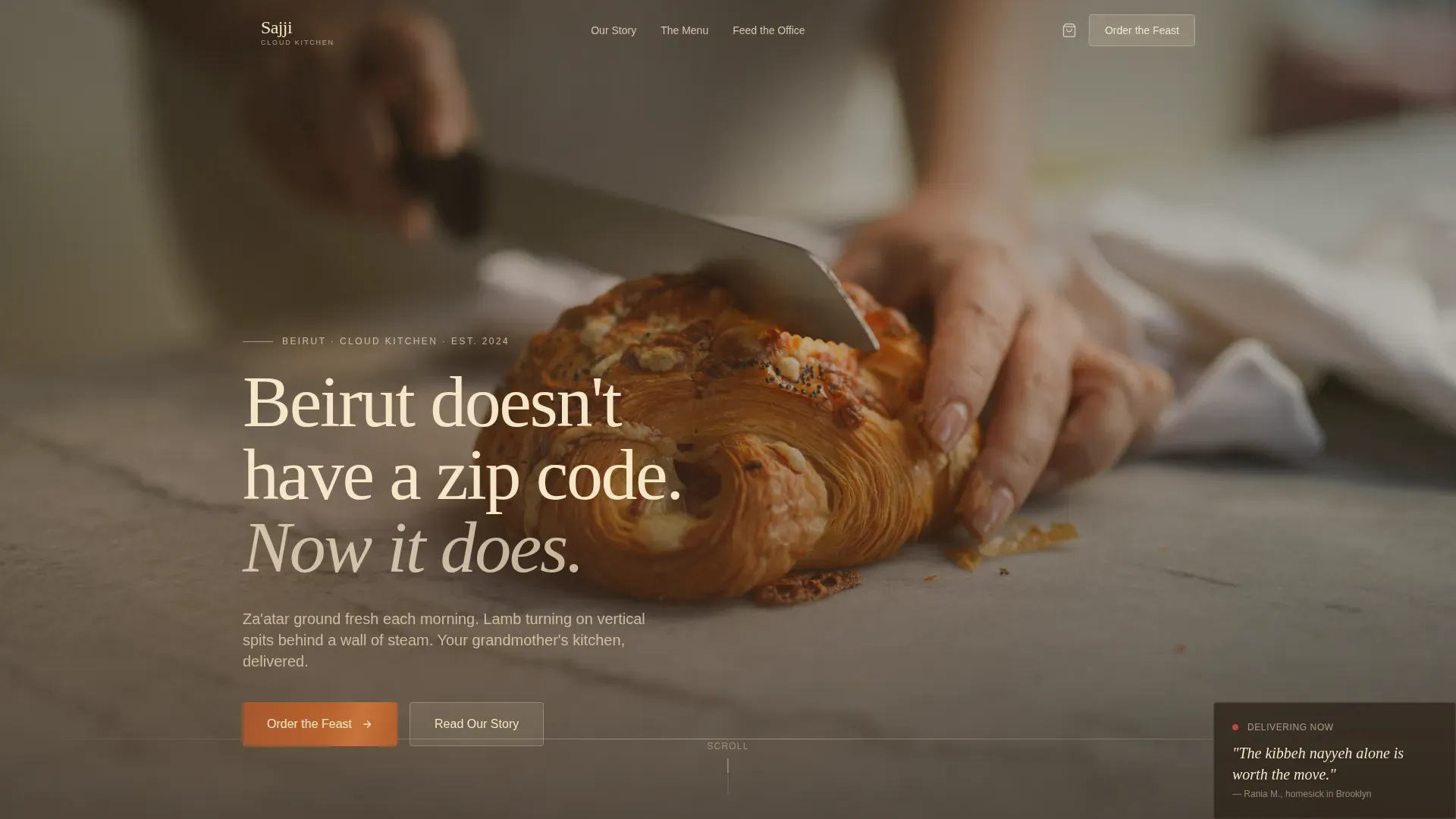 Middle Eastern Cuisine & Dining Virtual Booking Website Template