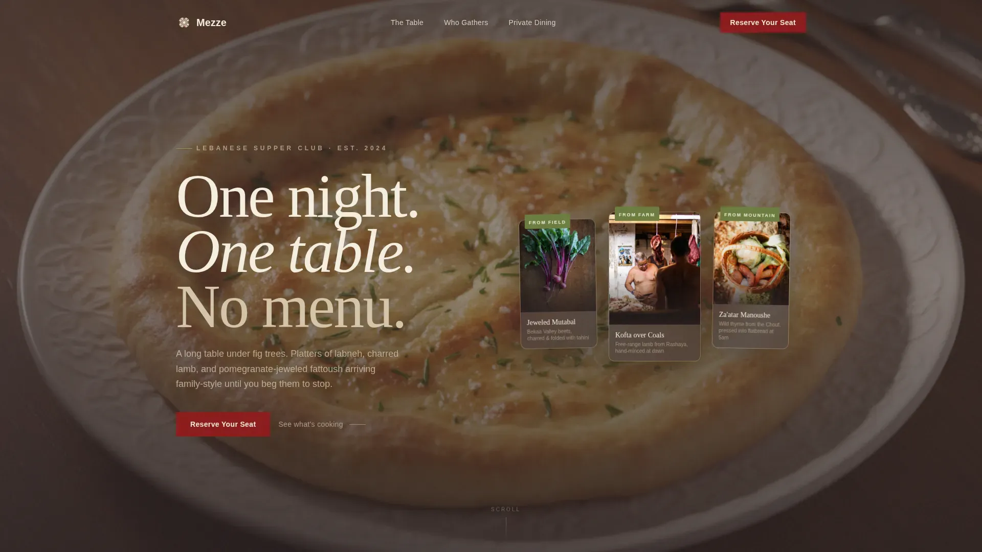 Middle Eastern Cuisine & Dining Independent Professional Website Template