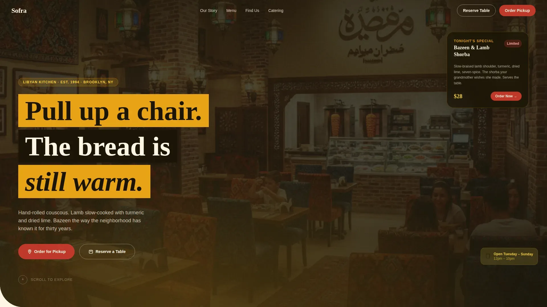Vibrant Libyan Cuisine Landing Page Template