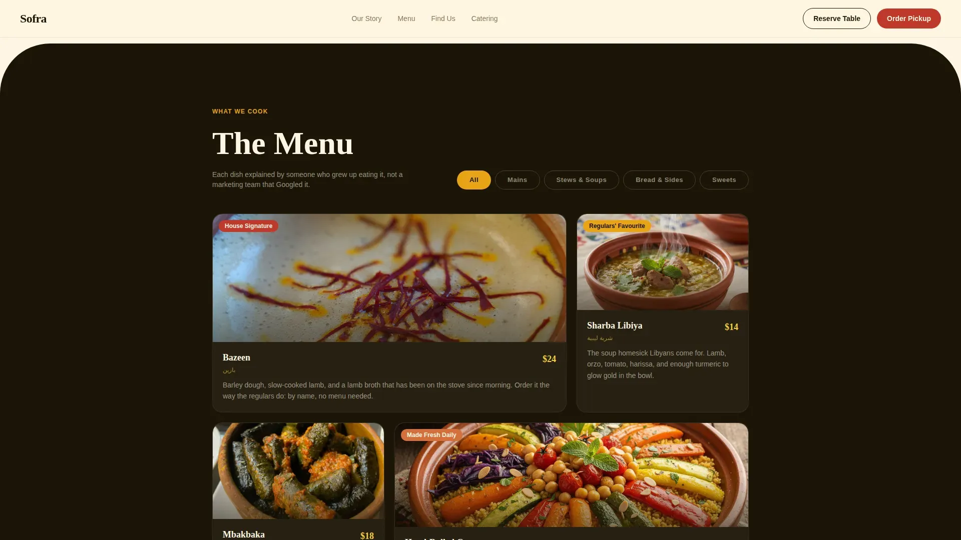 Vibrant Libyan Cuisine Landing Page Template
