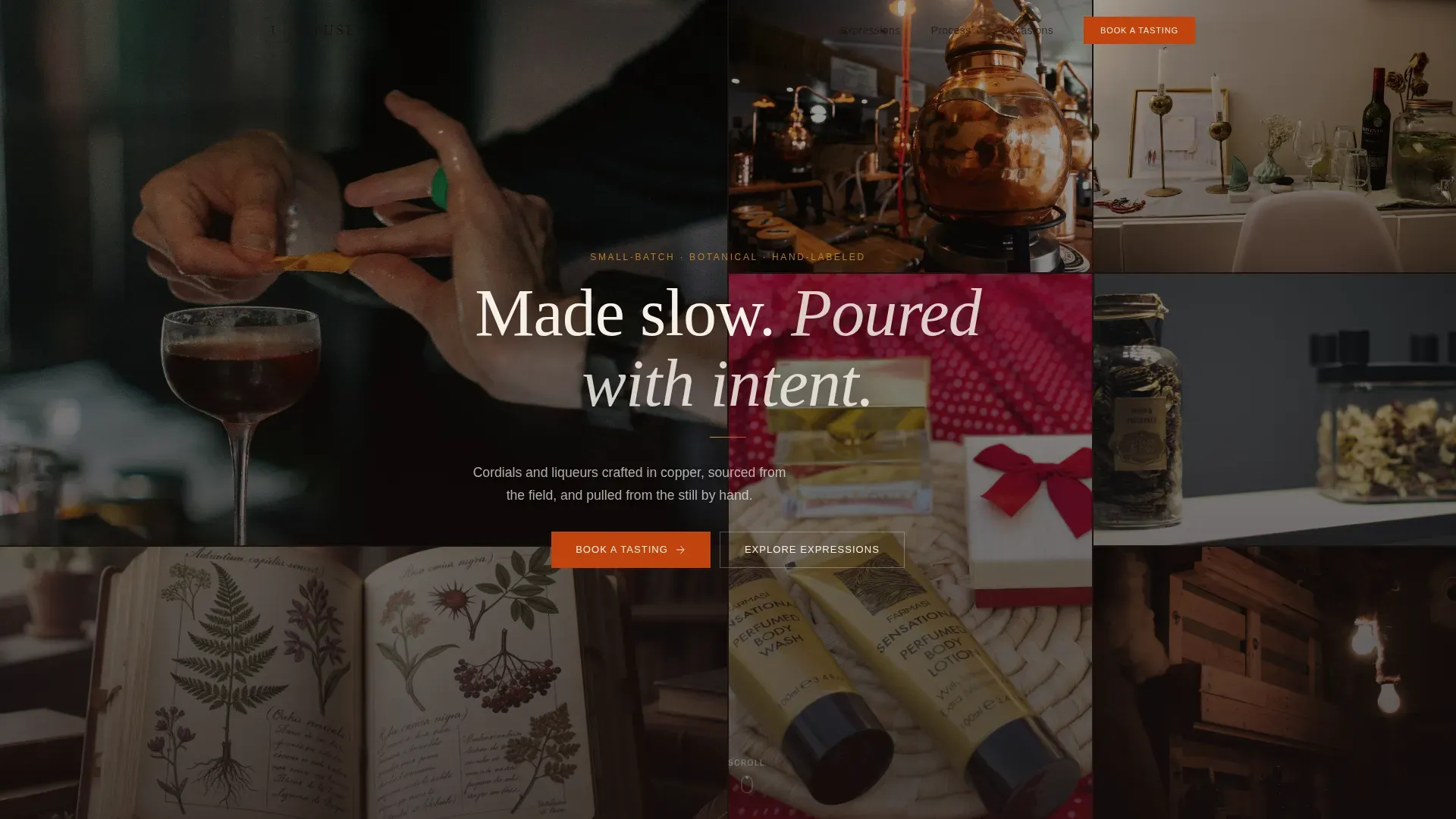 Premium Craft Liqueur Landing Page Template