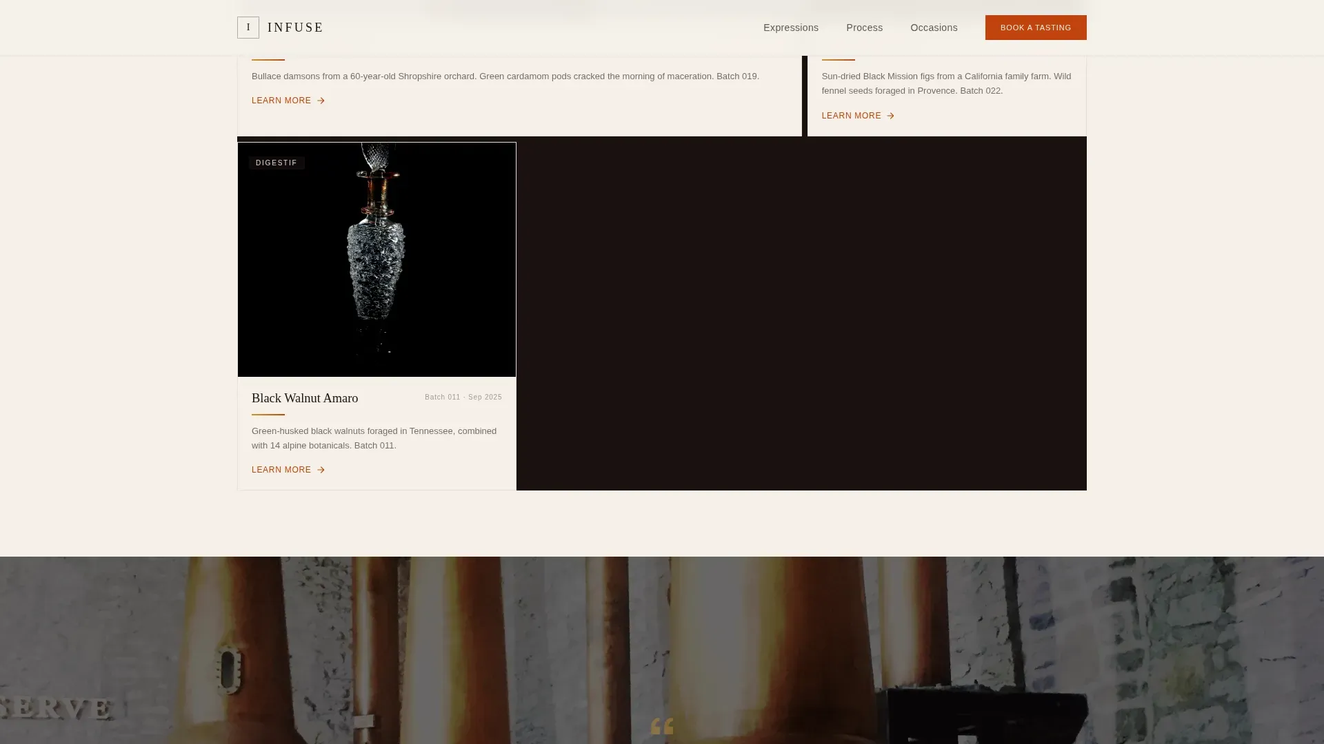 Premium Craft Liqueur Landing Page Template