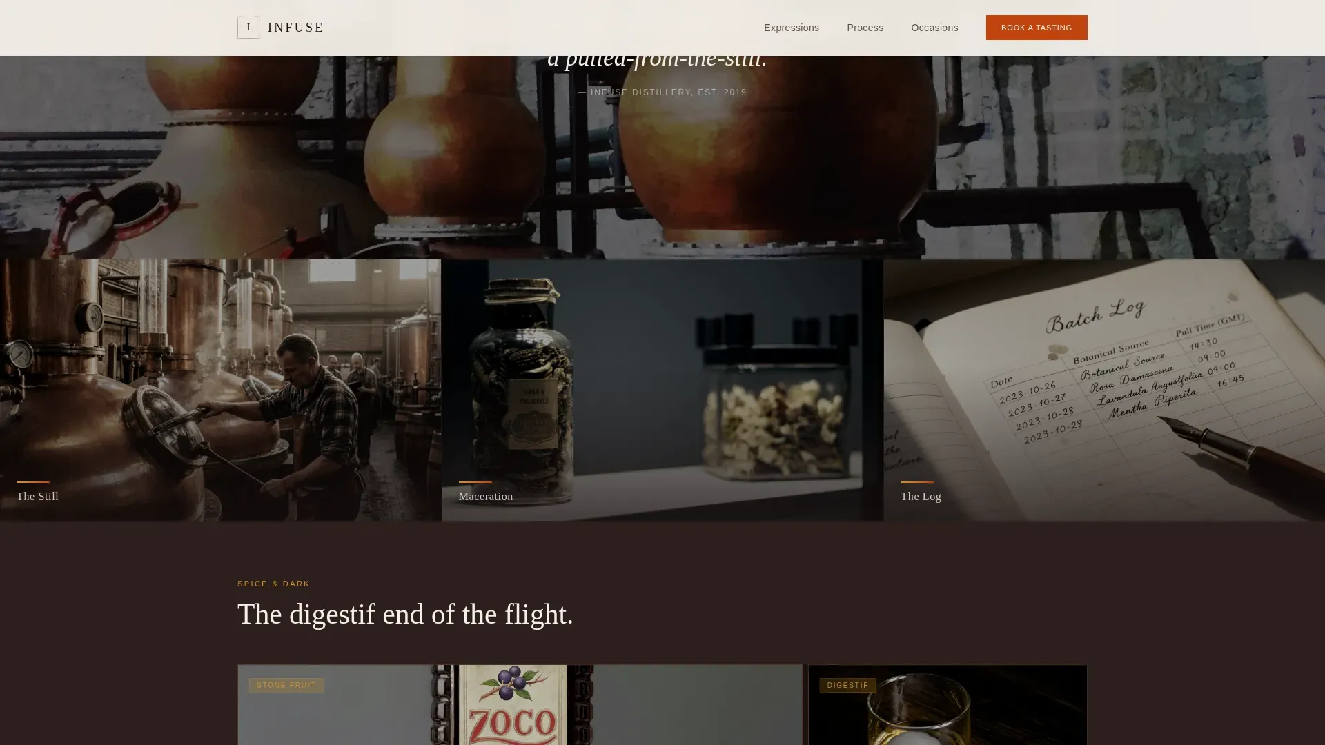 Premium Craft Liqueur Landing Page Template