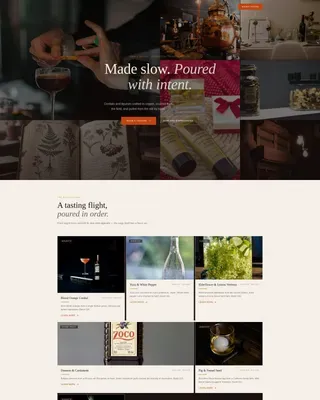 Premium Craft Liqueur Landing Page Template
