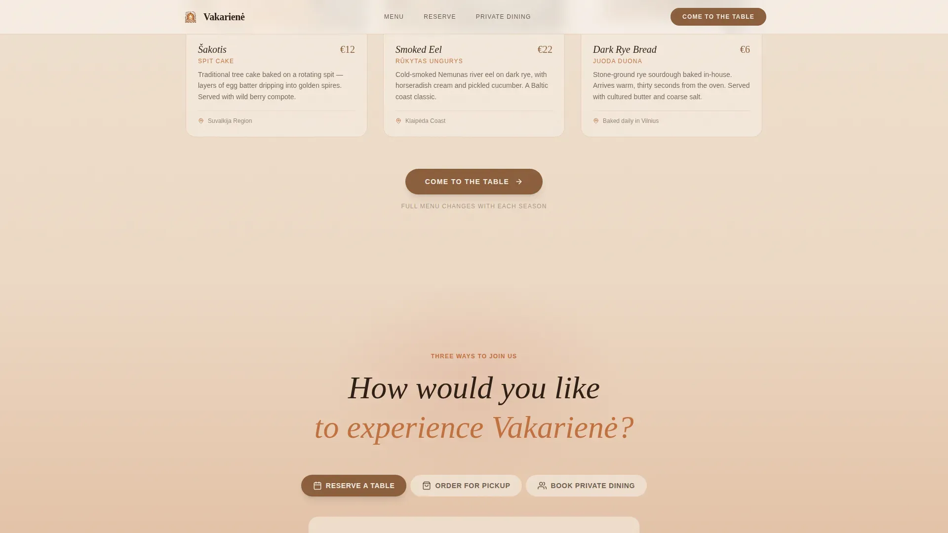 Elite Dining Experience Landing Page Template