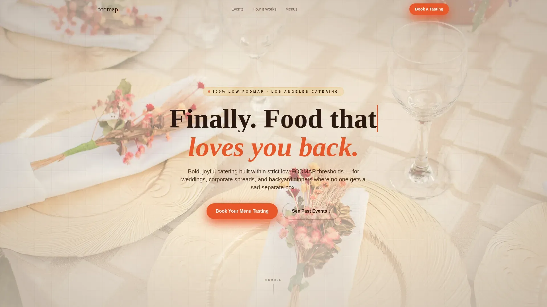 Advanced Low-FODMAP Food & Dining Appointment Booking Website Template
