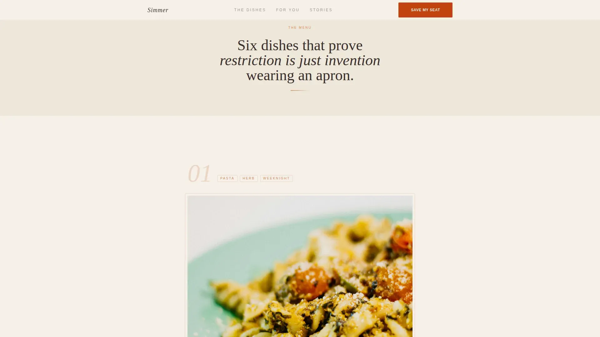 Low-FODMAP Cooking Class Landing Page Template