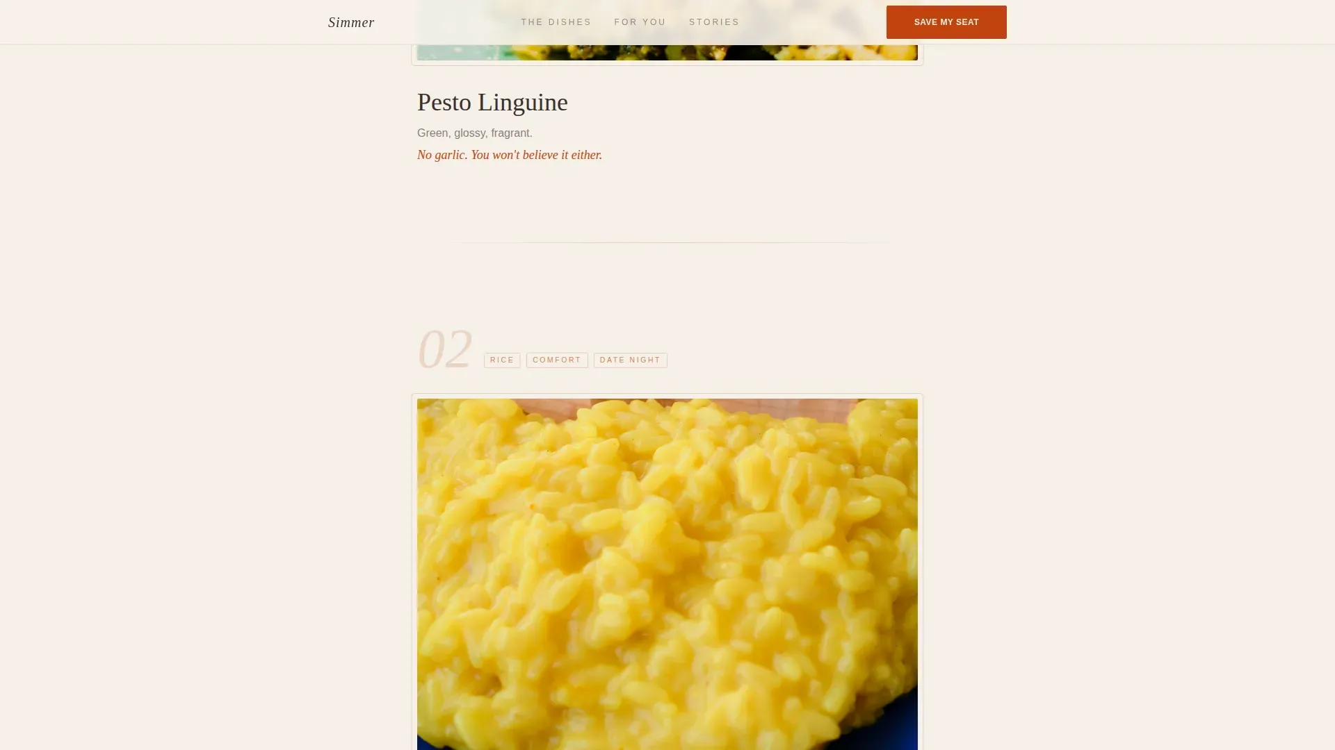 Low-FODMAP Cooking Class Landing Page Template
