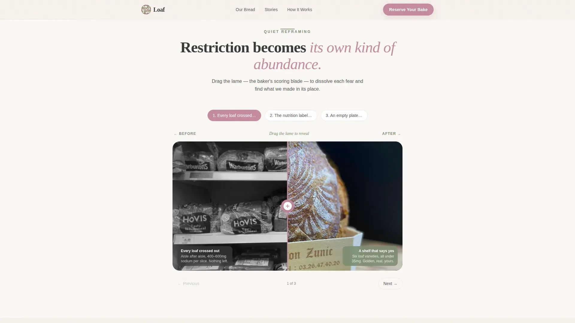 Artisan Sodium-Free Bakery Landing Page Template