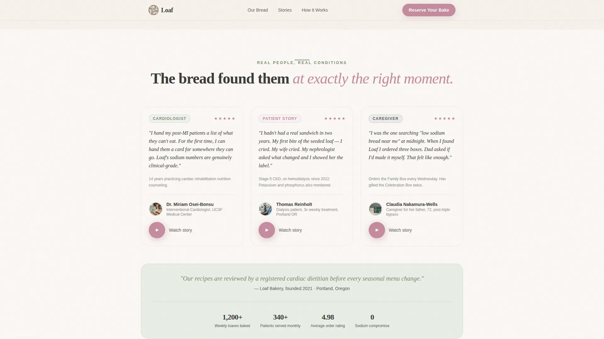 Artisan Sodium-Free Bakery Landing Page Template
