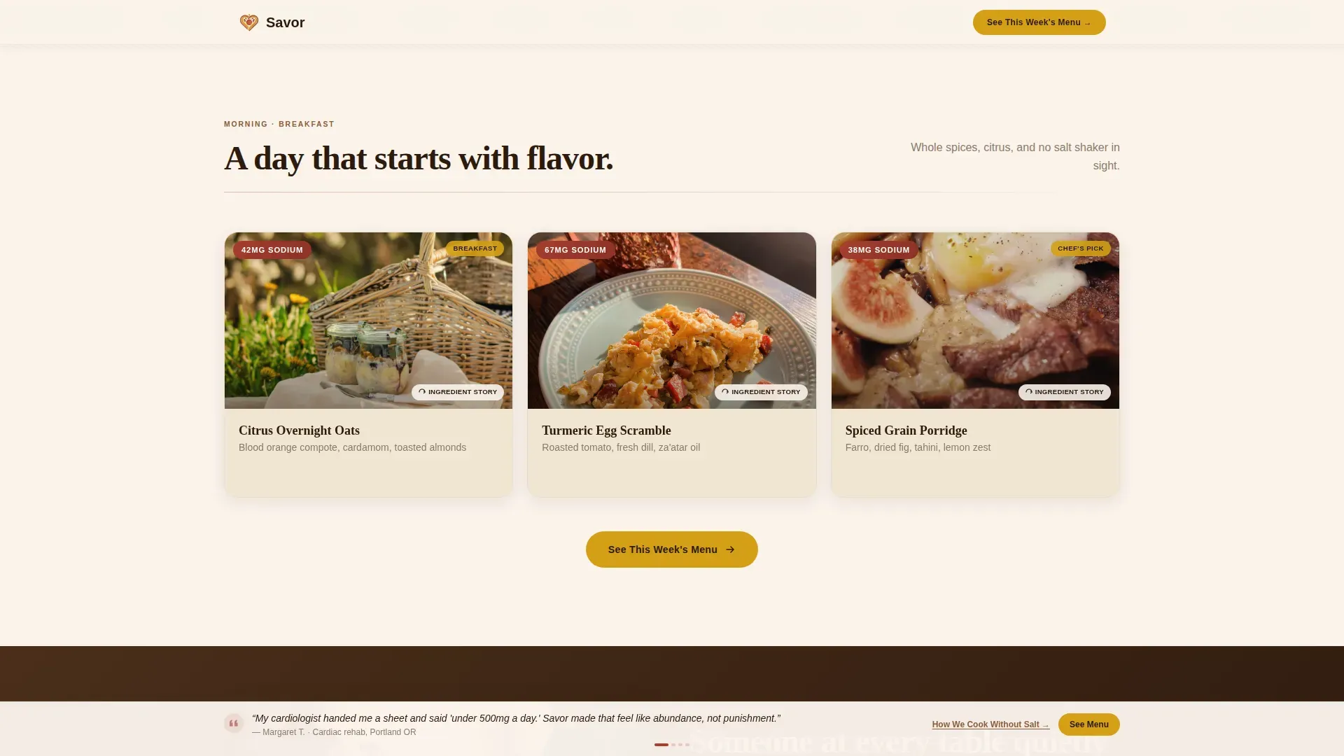 Refined Heart-Healthy Catering Landing Page Template