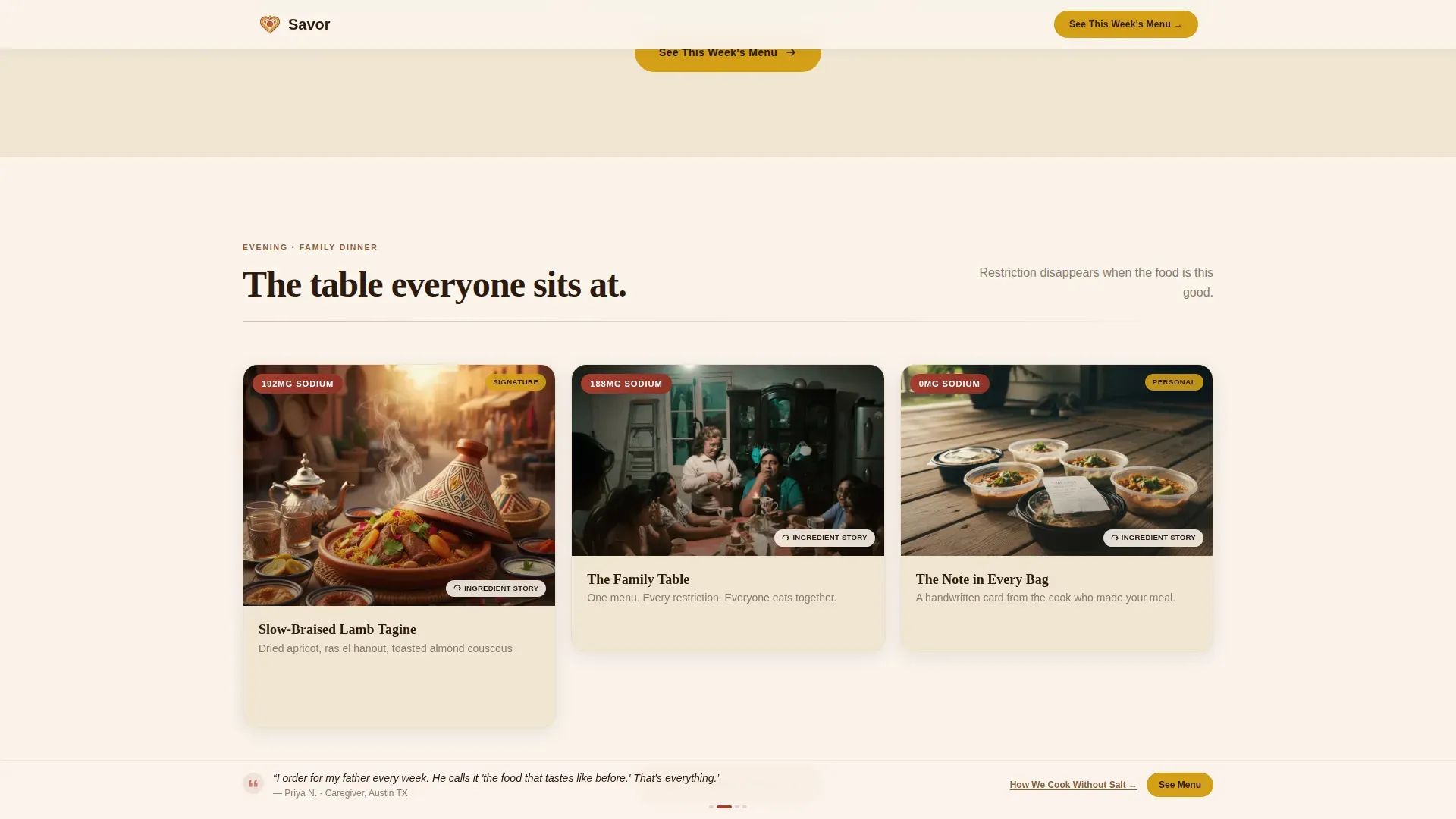 Refined Heart-Healthy Catering Landing Page Template