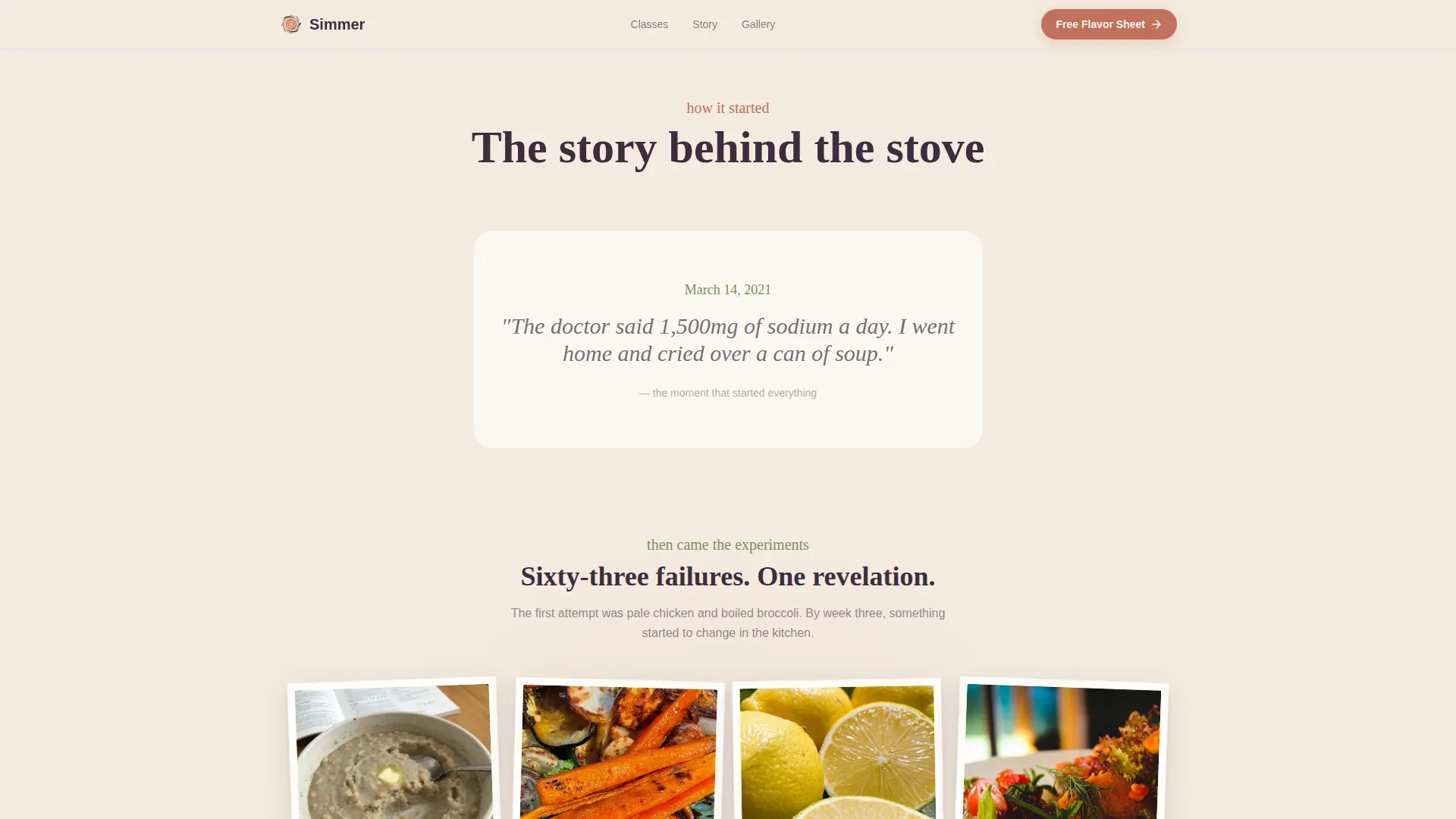 Low-Sodium Cooking Class Landing Page Template