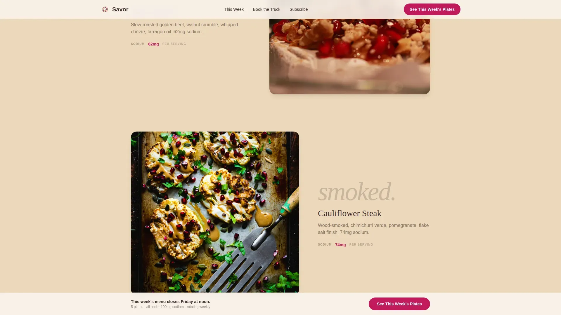Gourmet Cardiac Truck Landing Page Template