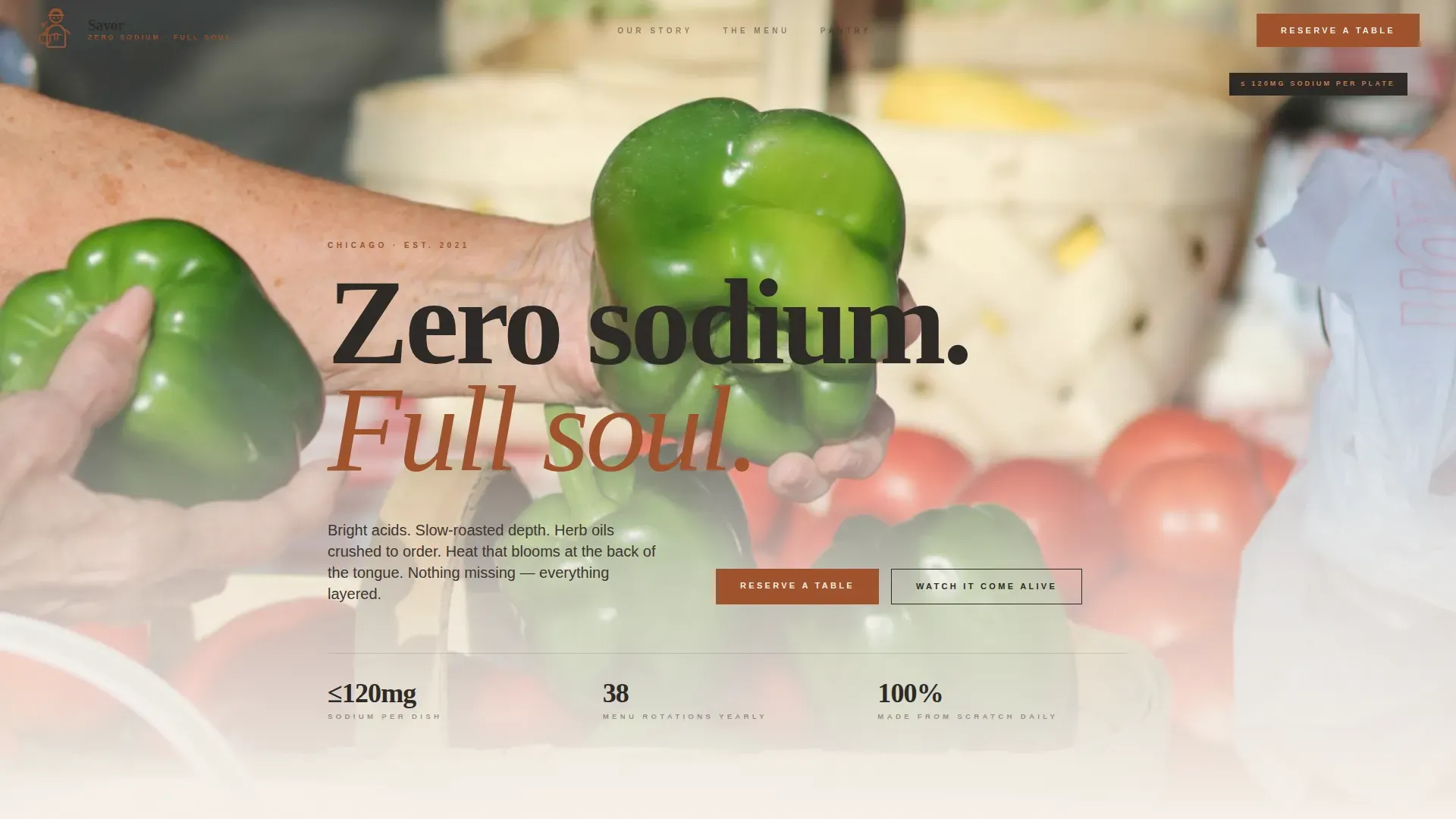 Curated Cardiac Restaurant Landing Page Template