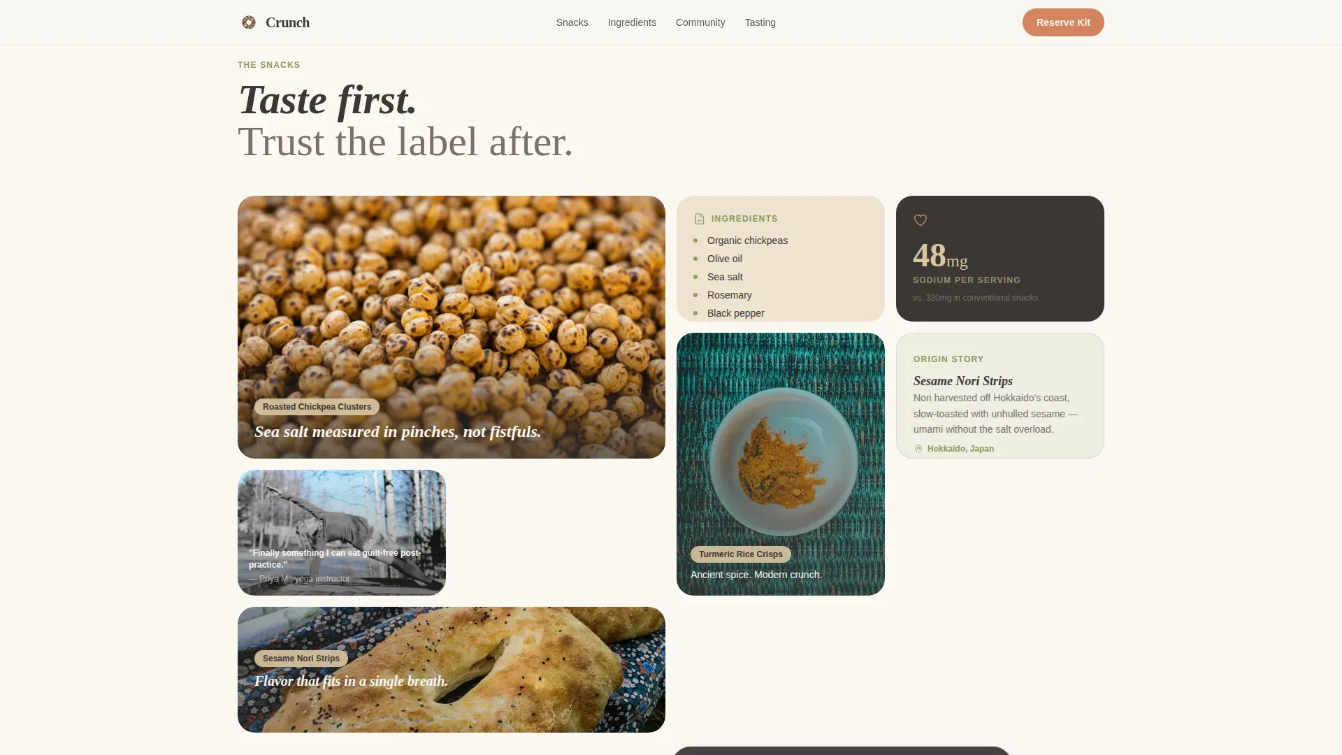 Gourmet Cardiac Snacks Landing Page Template