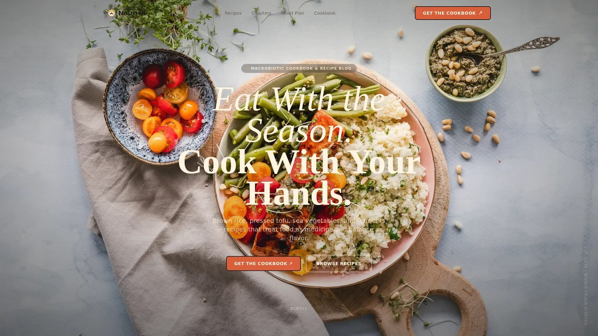 Nourishing Macrobiotic Blog Landing Page Template