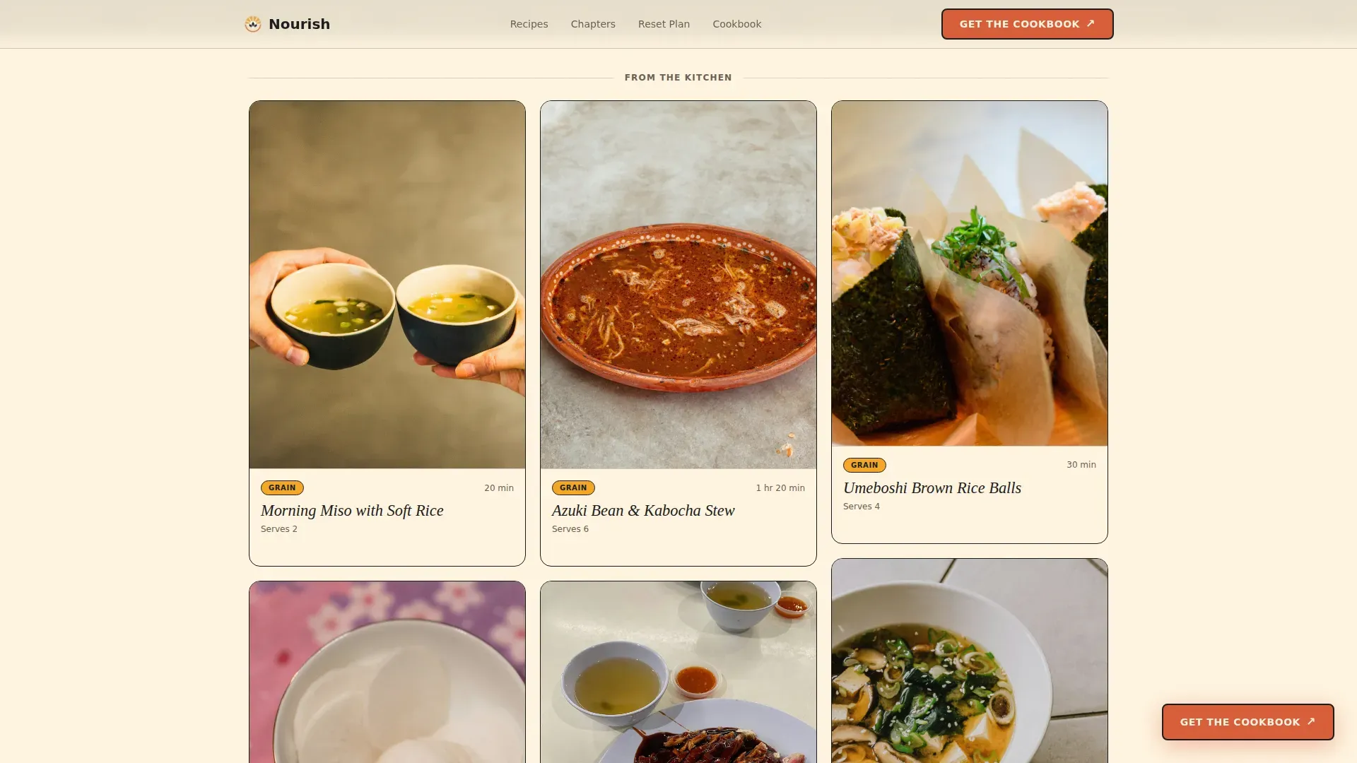 Nourishing Macrobiotic Blog Landing Page Template