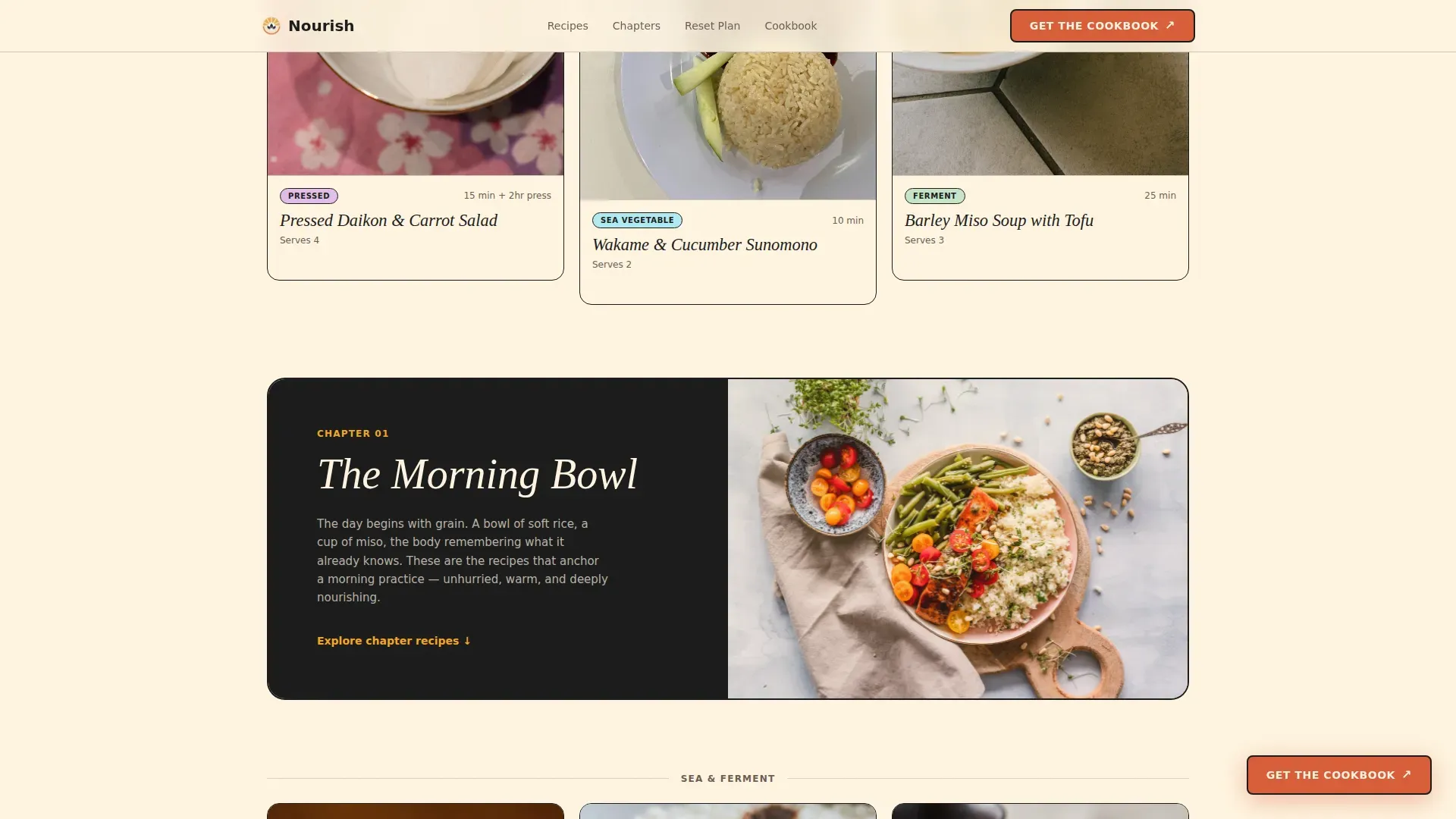 Nourishing Macrobiotic Blog Landing Page Template