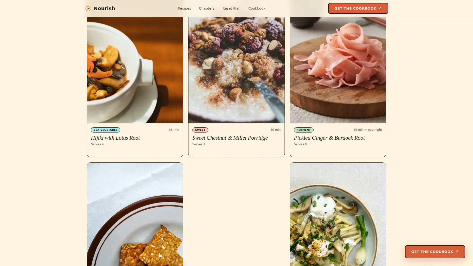 Nourishing Macrobiotic Blog Landing Page Template
