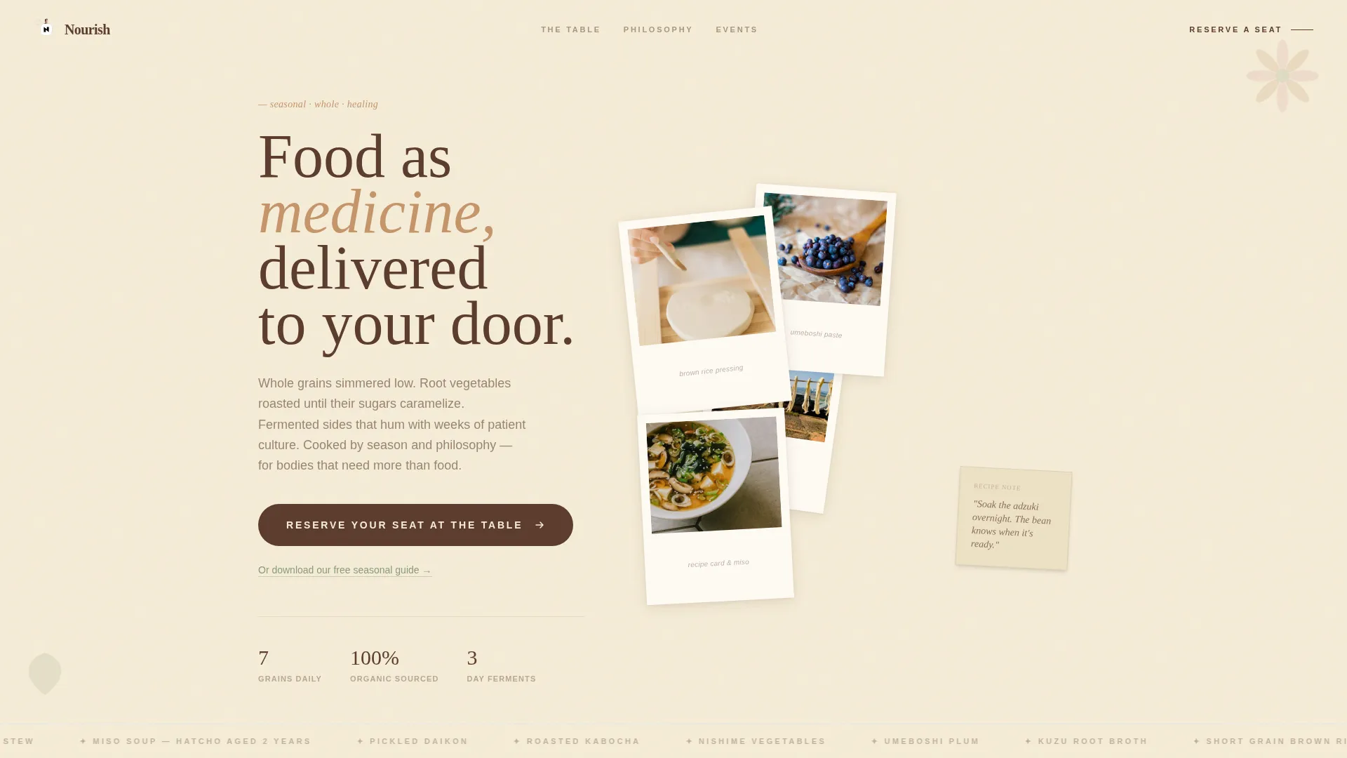 Macrobiotic Meal Delivery Landing Page Template