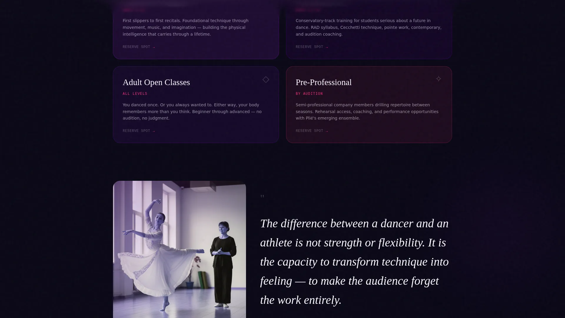 Dance Studio & Company Pre-Launch Website Template