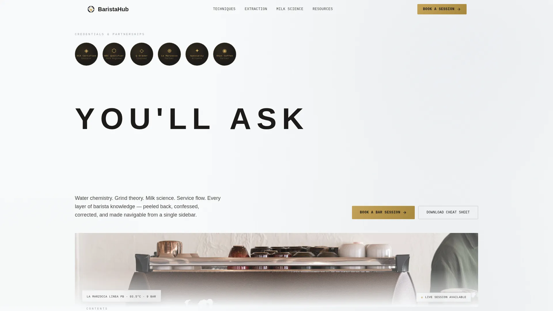 Barista Booking Website Template