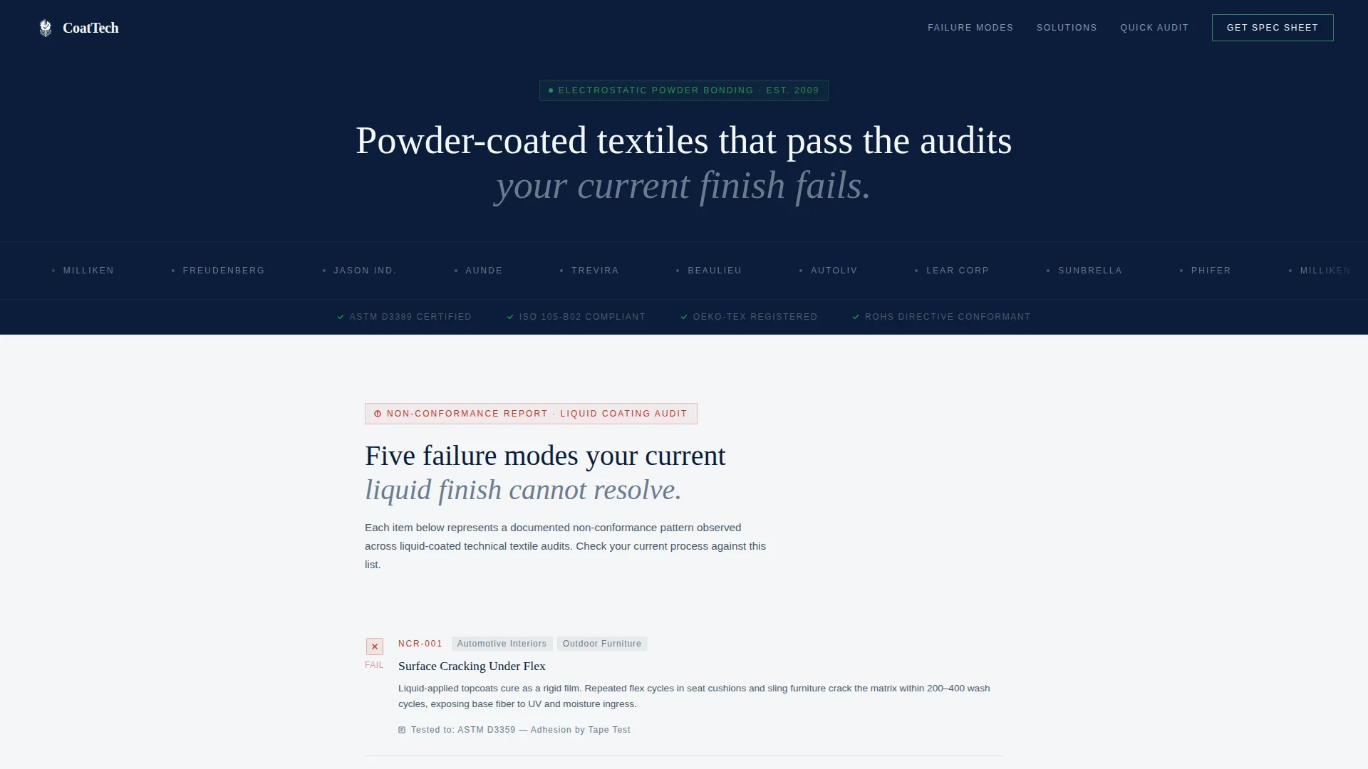 Textile Manufacturing Privacy Policy Website Template