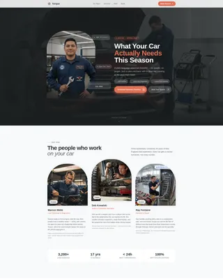 Certified Vehicle Maintenance Landing Page Template