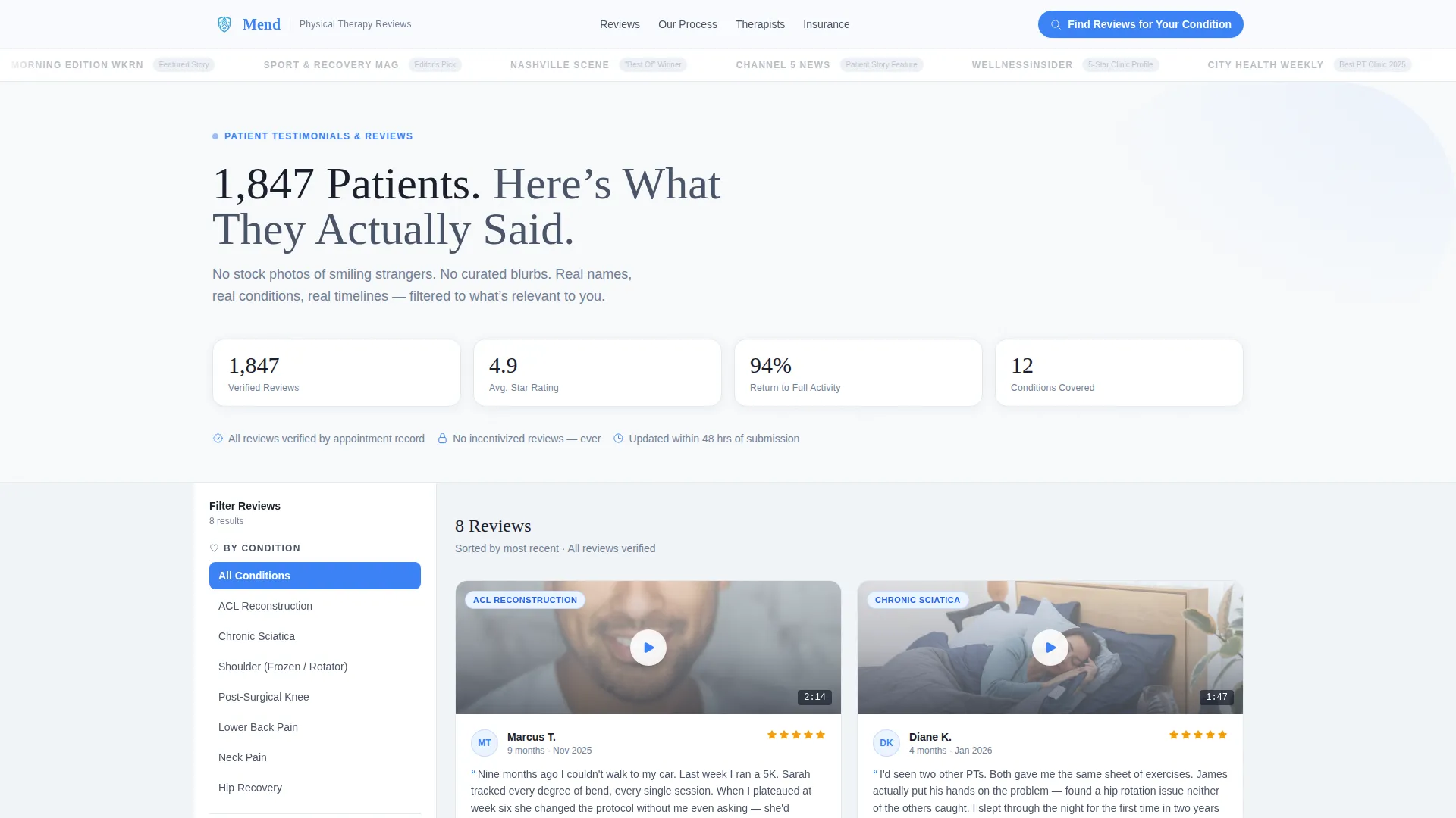 Certified Physical Therapy Landing Page Template