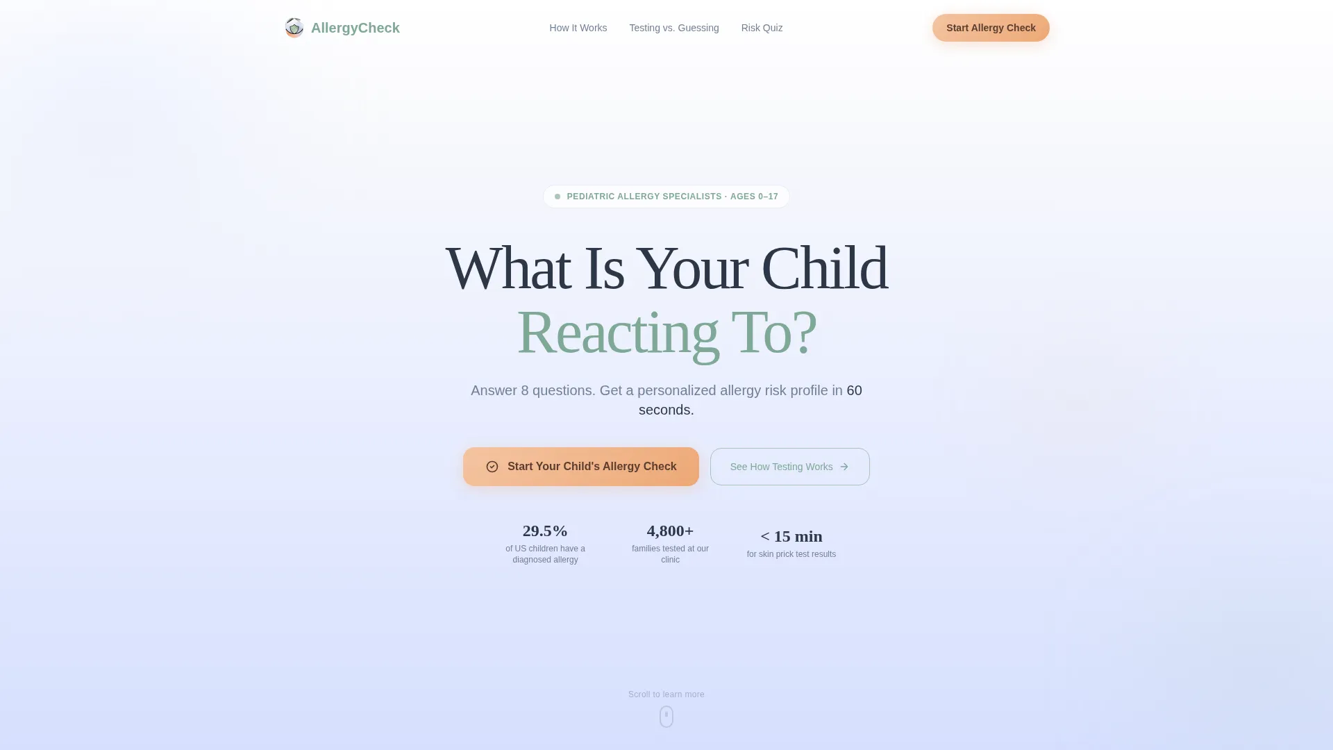 Certified Children Allergy Clinic Landing Page Template