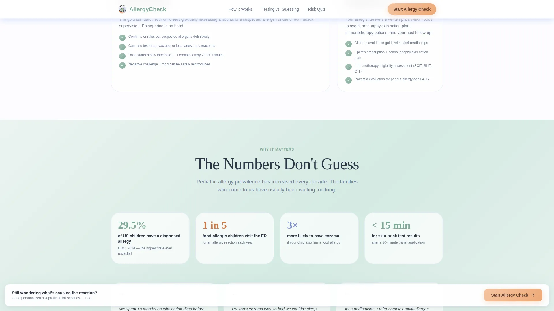 Certified Children Allergy Clinic Landing Page Template