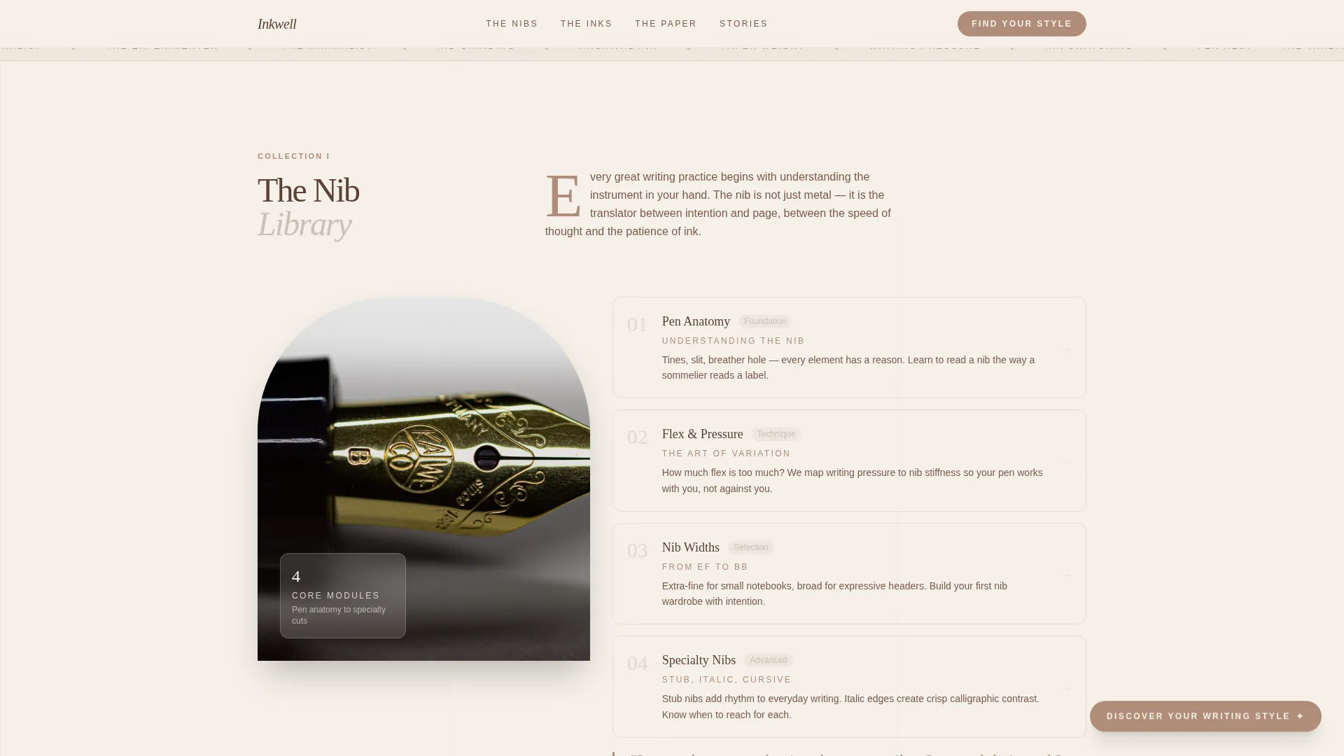 Premium Fine Writing Supplies Landing Page Template
